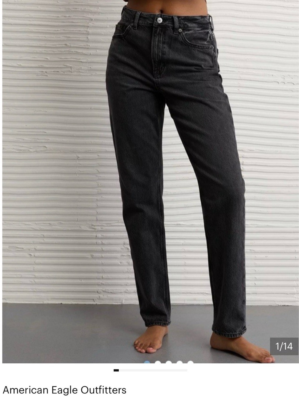 American Eagle Mom Jeans Womens Size 14 NEW Super High Rise Strigid Cotton Denim